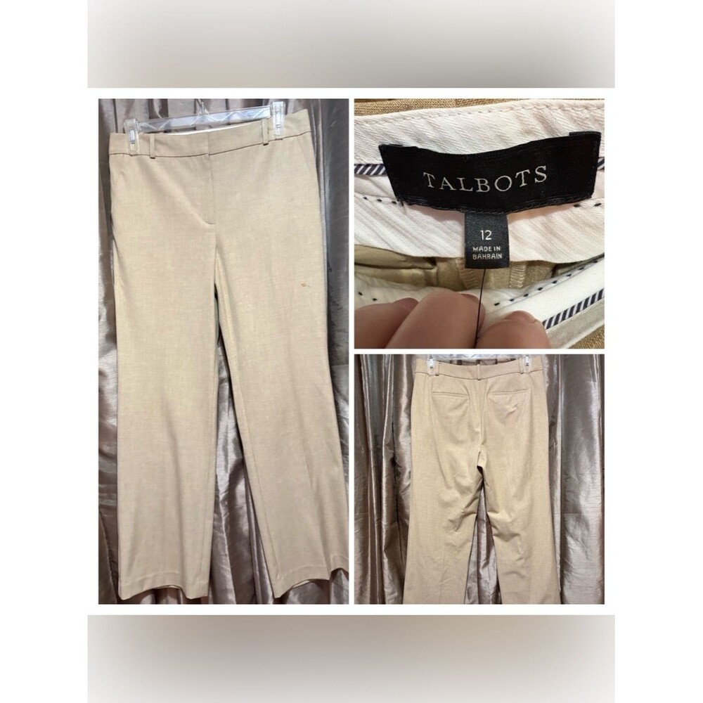 Talbots Neutral Beige Straight-Leg Trousers LOOK@2ndPic Spot #1875